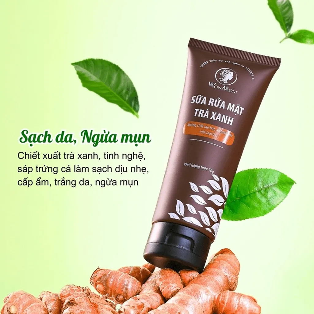 Alternative view of Bộ Da Đẹp Tóc Đen, Dưỡng Sáng Da Mặt, Kích Thích Mọc Tóc Suôn Mượt Wonmom (1 Sữa Rửa Mặt + 1 Dầu Gội Bồ Kết)