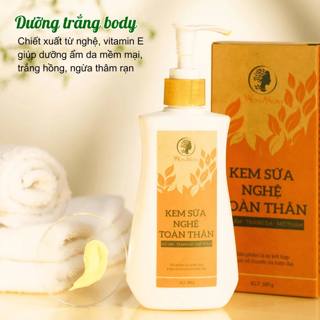 Alternative view of Bộ Sáng Hồng Da Toàn Diện, Làm Sạch Sâu Da Mặt, Trị Mụn, Dưỡng Trắng Hồng Body Wonmom (1 Sữa Rửa Mặt + 1 Kem Sữa Nghệ)