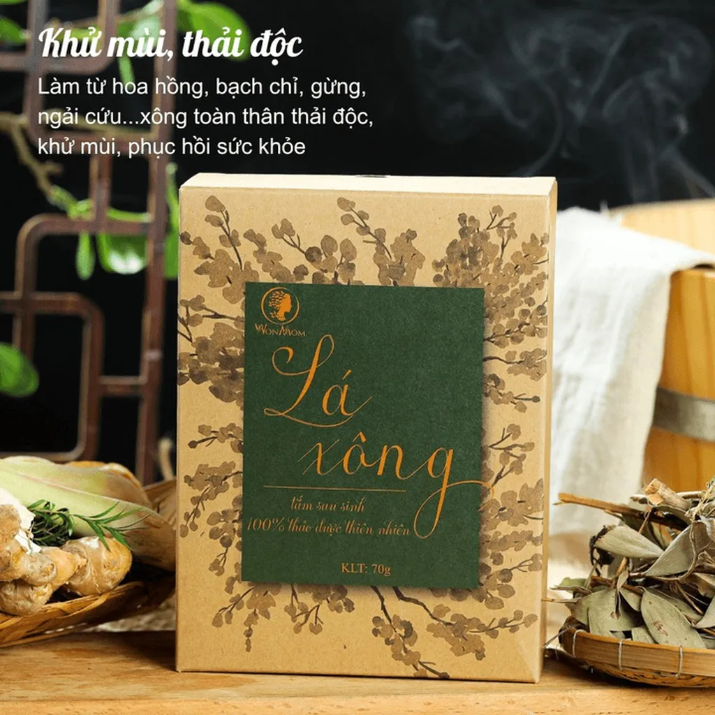 Alternative view of Lá Xông Hơi Thải Độc, Giải Cảm, Sáng Da Wonmom 50g