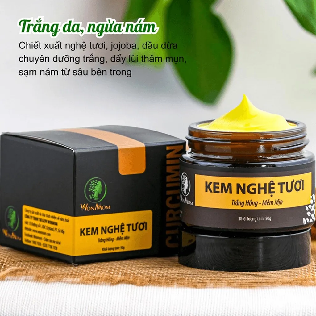 Alternative view of Bộ Dưỡng Trắng Hồng Da Mặt Tự Nhiên, Giảm Rụng Tóc, Tóc Dài, Suôn Mượt Wonmom (1 Kem Nghệ Tươi + 1 Dầu Gội Bồ Kết)