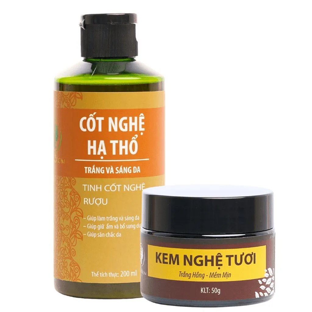 Bộ Dưỡng Trắng Hồng Da Mặt Và Sáng Da Body Wonmom (1 Kem Nghệ Tươi + 1 Cốt Nghệ Hạ Thổ)