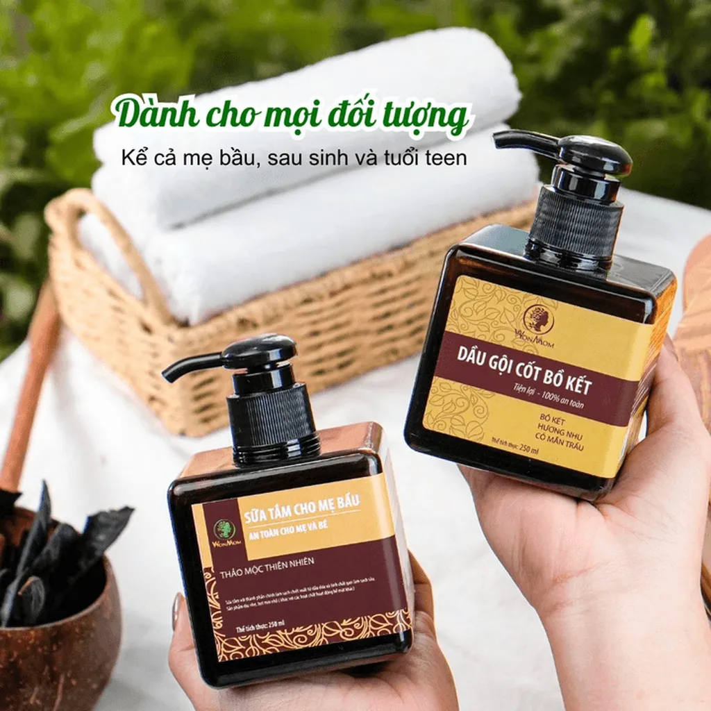 Alternative view of Bộ Dưỡng Thơm Tho Body Và Làm Sạch Cơ Thể Wonmon (dầu Gội Cốt Bồ Kết+sữa Tắm Thảo Dược)
