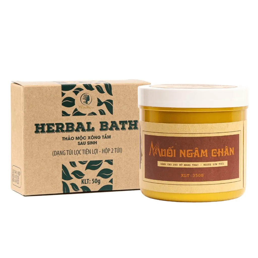 Bộ Sản Phẩm Sau Sinh Wonmom Ngừa Trầm Cảm (muối Ngâm Chân + Thảo Mộc Xông Tắm Toàn Thân)