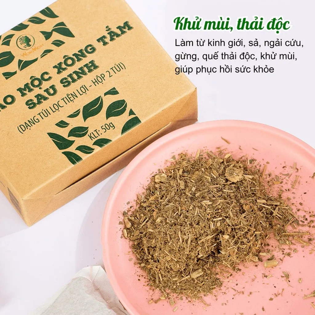 Alternative view of Bộ Sản Phẩm Sau Sinh Wonmom Ngừa Trầm Cảm (muối Ngâm Chân + Thảo Mộc Xông Tắm Toàn Thân)