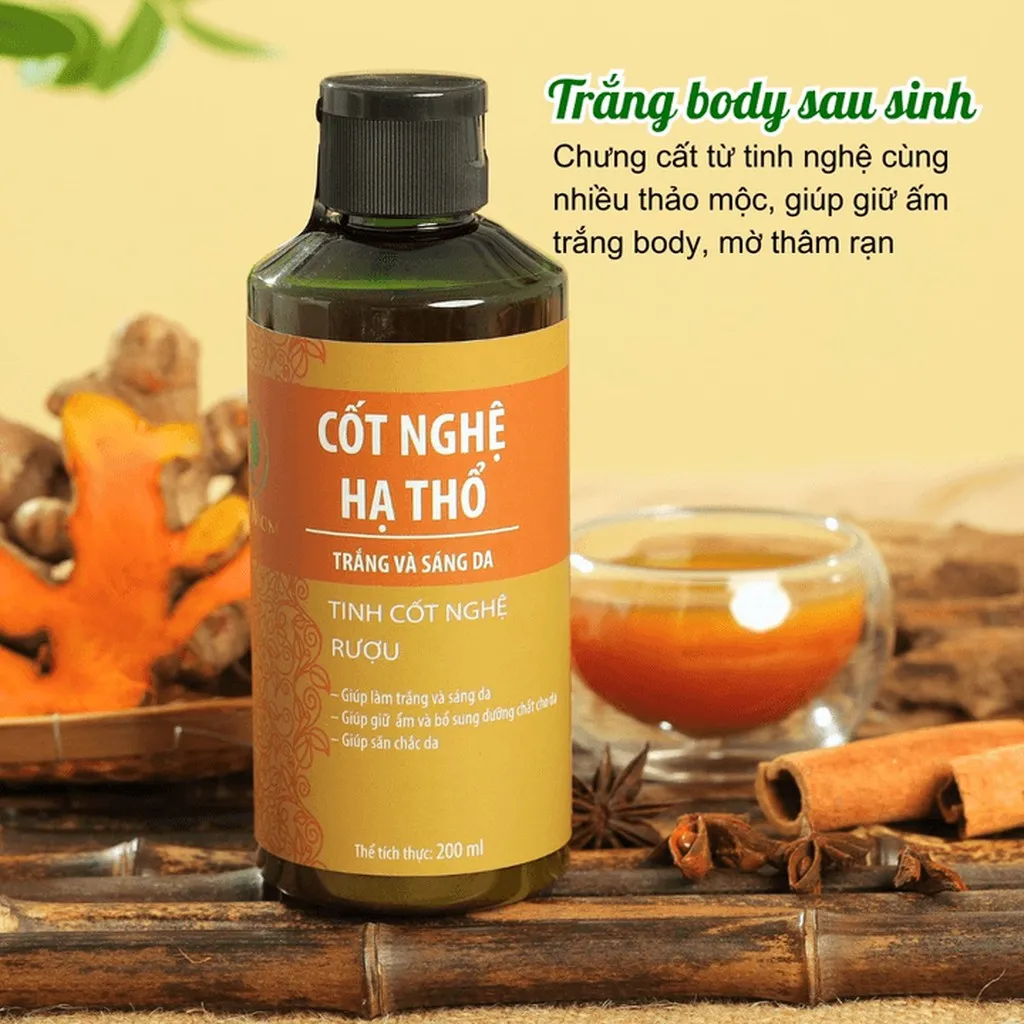 Alternative view of Cốt Nghệ Hạ Thổ Trắng Body, Sạch Thâm Rạn Sau Sinh Wonmom 200ml