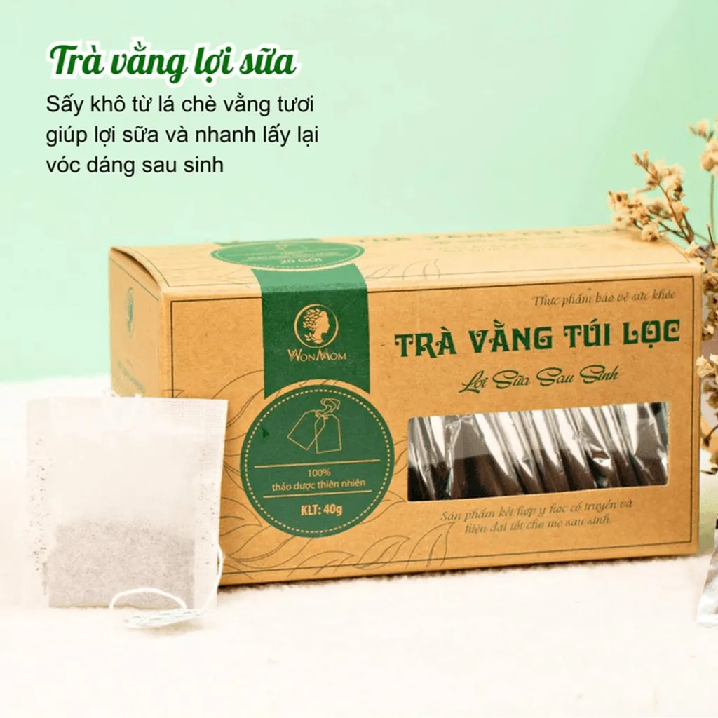 Alternative view of Combo 2 Hộp Trà Vằng Túi Lọc Lợi Sữa, Giảm Cân Sau Sinh Wonmom ( 40 Túi )