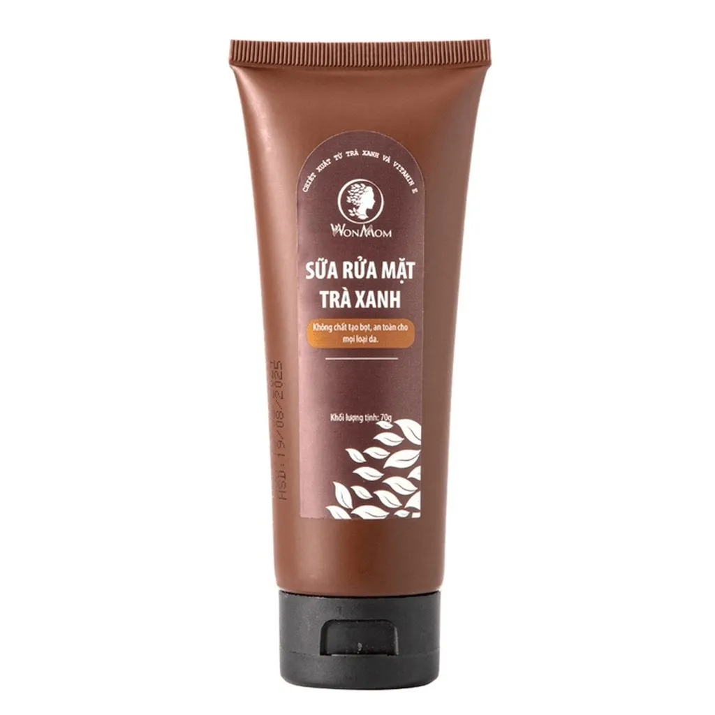 Sữa Rửa Mặt Trà Xanh Ngăn Ngừa Mụn, Sáng Da Wonmom 70g