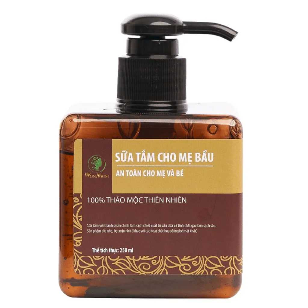 Sữa Tắm Hữu Cơ Cho Mẹ Dưỡng Da Trắng Mịn, Ngừa Mụn Viêm 250ml - Wonmom