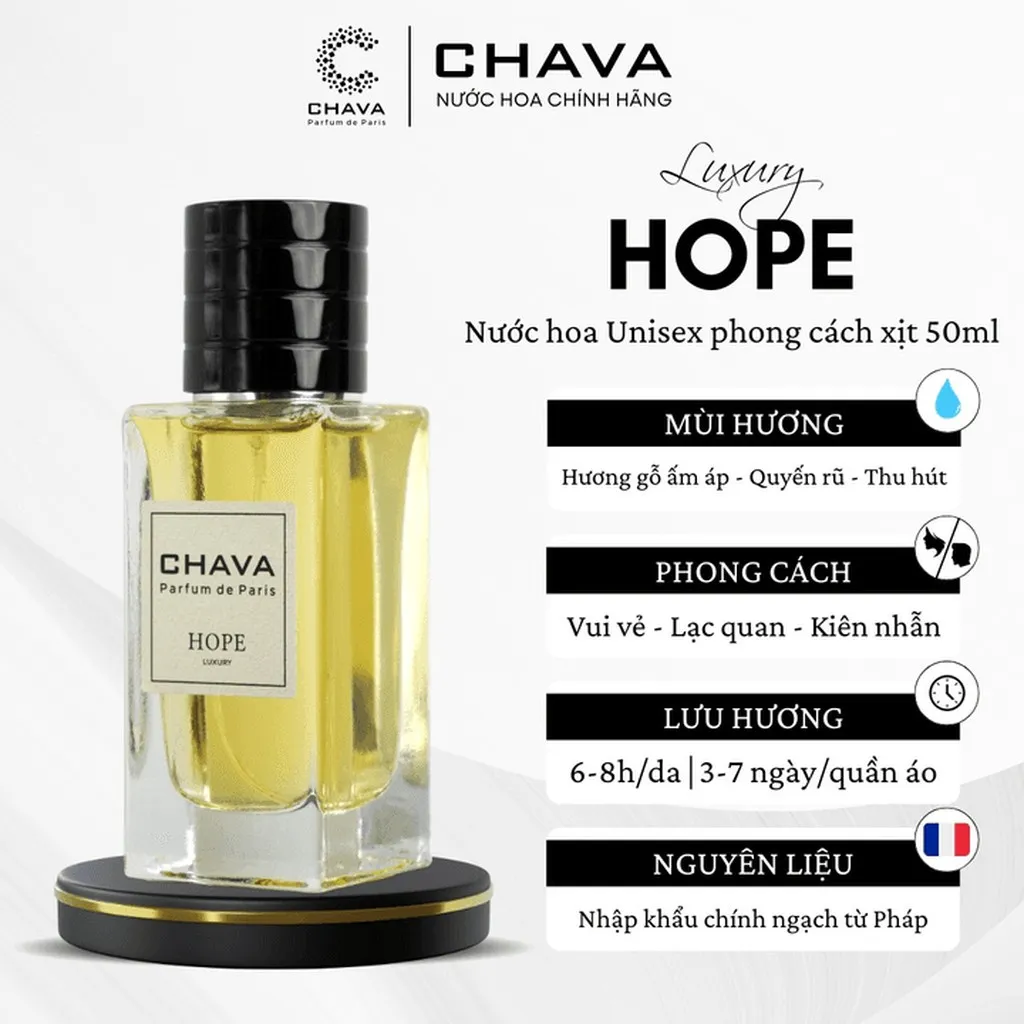 Nước Hoa Unisex Luxury Hope 50ml Phong Cách Xịt - Chava