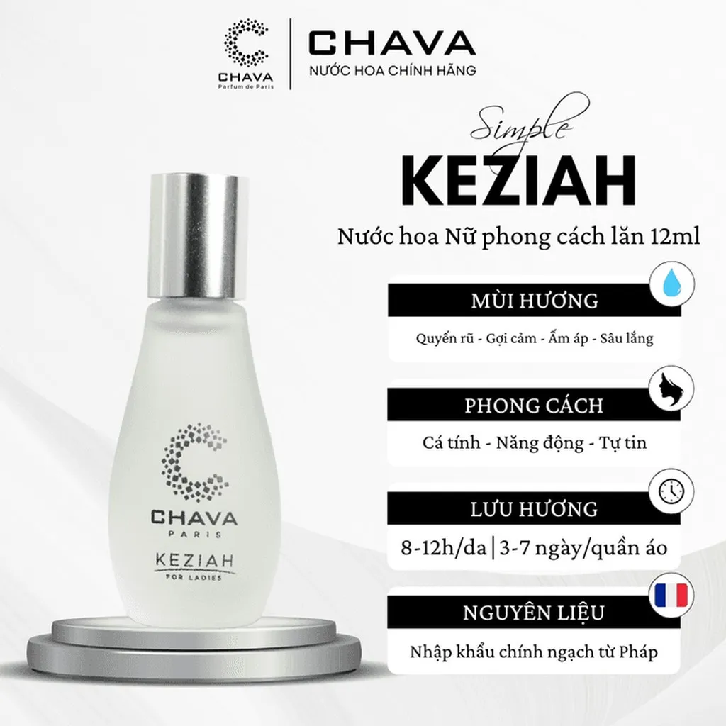 Nước Hoa Nữ Mini Simple Keziah 12ml Phong Cách Lăn - Chava