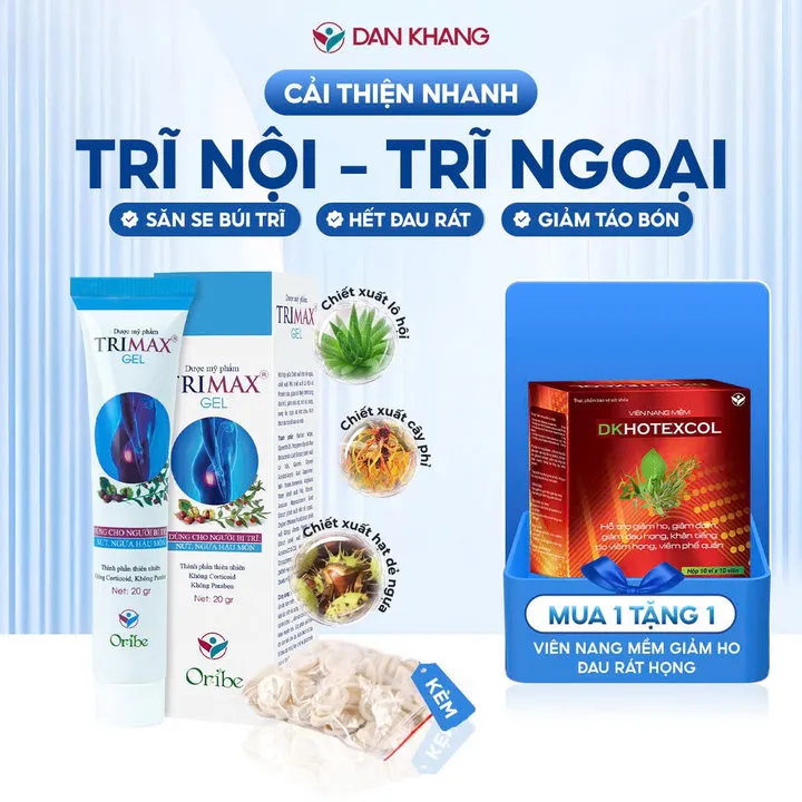 Gel Bôi Trĩ Trimaxgel Giúp Co Búi Trĩ, Giảm Sưng Đỏ Và Ngứa Rát Hậu Môn Do Trĩ 20g