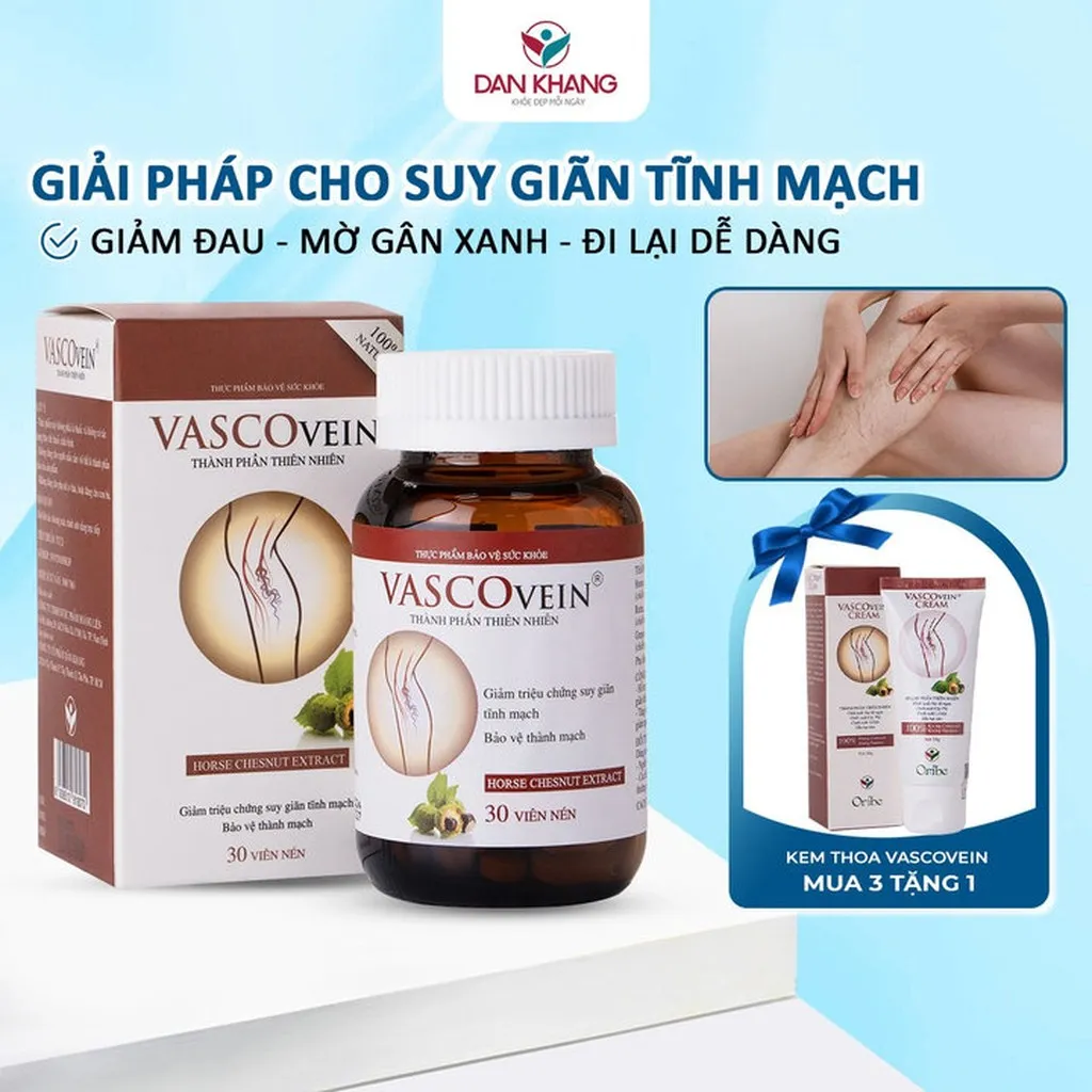 Viên Uống Hỗ Trợ Và Phòng Ngừa Suy Giãn Tĩnh Mạch Vascovein- Dân Khang