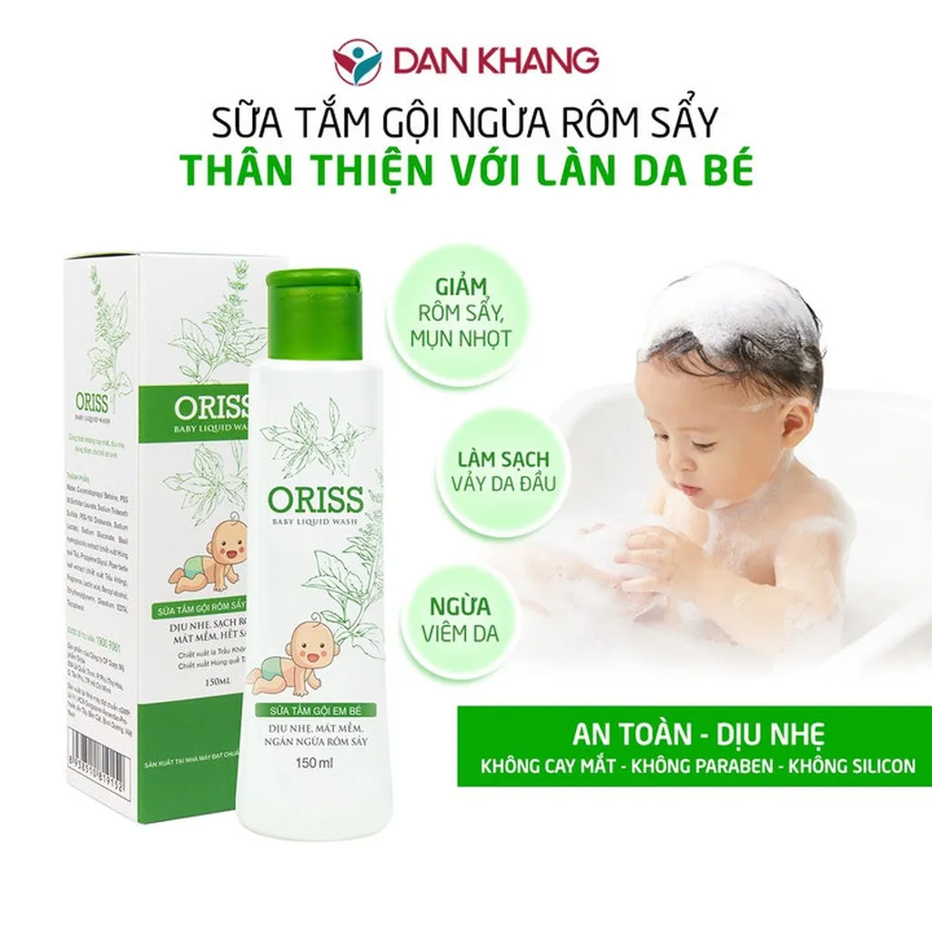 Alternative view of Sữa Tắm Gội Ngừa Rôm Sẩy An Toàn Cho Bé Oriss Baby Liquid Wash 150ml