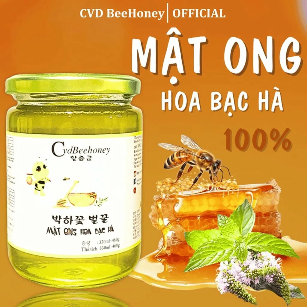 Mật Ong Cao Cấp Hoa Bạc Hà 330ml - Cvdbeehoney