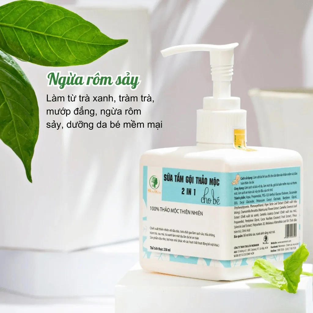 Alternative view of Sữa Tắm Gội Thảo Mộc Cho Bé, Chống Rôm Sảy, Dưỡng Da Và Tóc Bé Mềm Mại, Thơm Tho Wonmom 250ml
