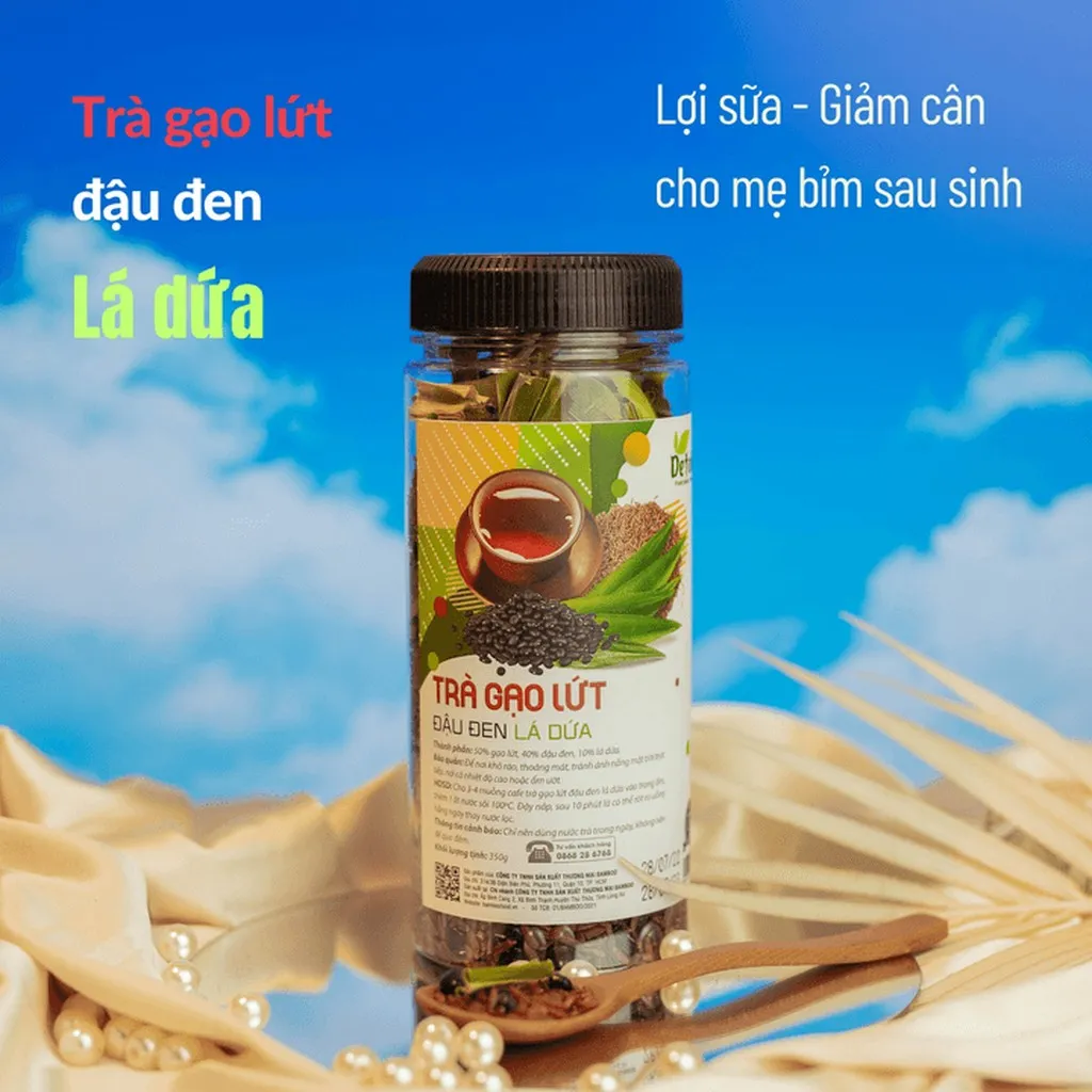 Alternative view of Trà Gạo Lứt Đậu Đen Lá Dứa 350g - Bamboo