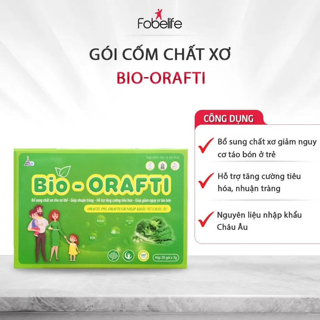 Cốm Bổ Sung Chất Xơ, Hỗ Trợ Tiêu Hóa, Giảm Táo Bón Bio-oafti - Pháp Effiel
