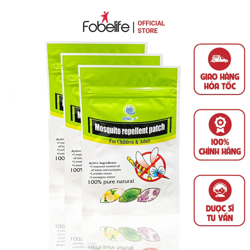 Combo 3 Miếng Dán Đuổi Muỗi - Mosquito Repellent Patch - Kong Di