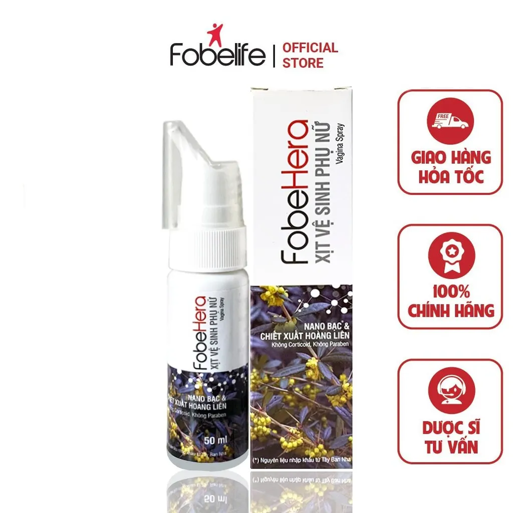 Chai Xịt Phụ Khoa Thay Thế Viên Đặt Phụ Nữ Giúp Khử Mùi, Chống Viêm Nhiễm Fobe Hera - Fobelife
