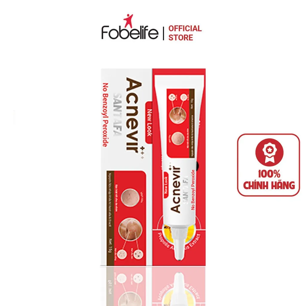 Kem Trị Mụn Đầu Đen, Mụn Cám Acnevir (đỏ) - Santafa