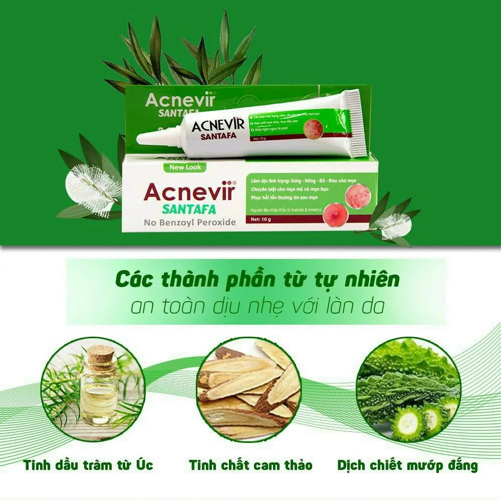 Alternative view of Kem Trị Mụn Bọc, Mụn Mủ Acnevir (xanh) - Santafa