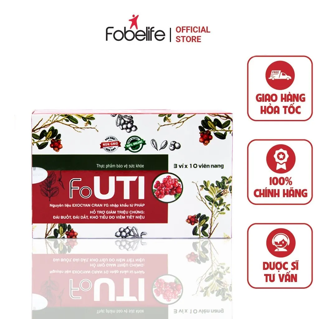 Viên Uống Hỗ Trợ Giảm Triệu Chứng Tiểu Dắt, Tiểu Buốt Viêm Đường Tiết Niệu Fouti - Fobelife