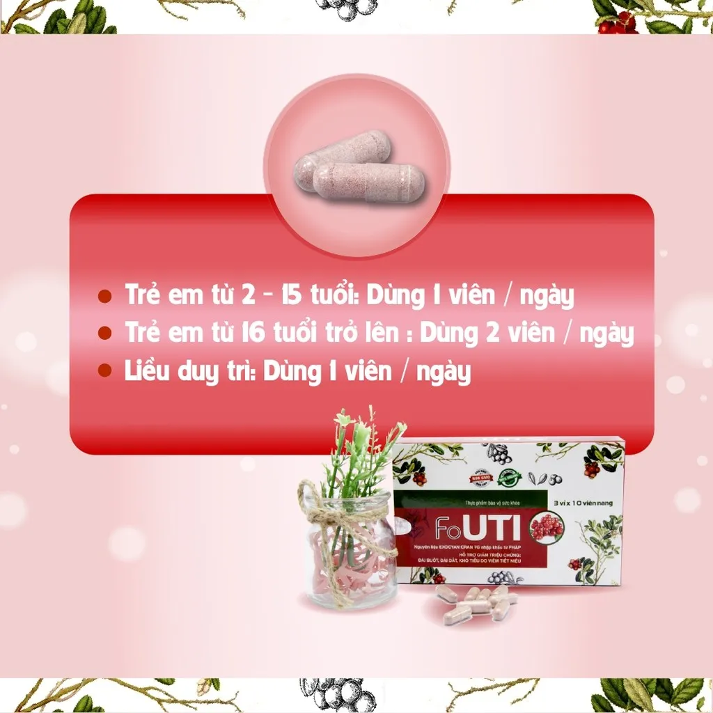 Alternative view of Viên Uống Hỗ Trợ Giảm Triệu Chứng Tiểu Dắt, Tiểu Buốt Viêm Đường Tiết Niệu Fouti - Fobelife