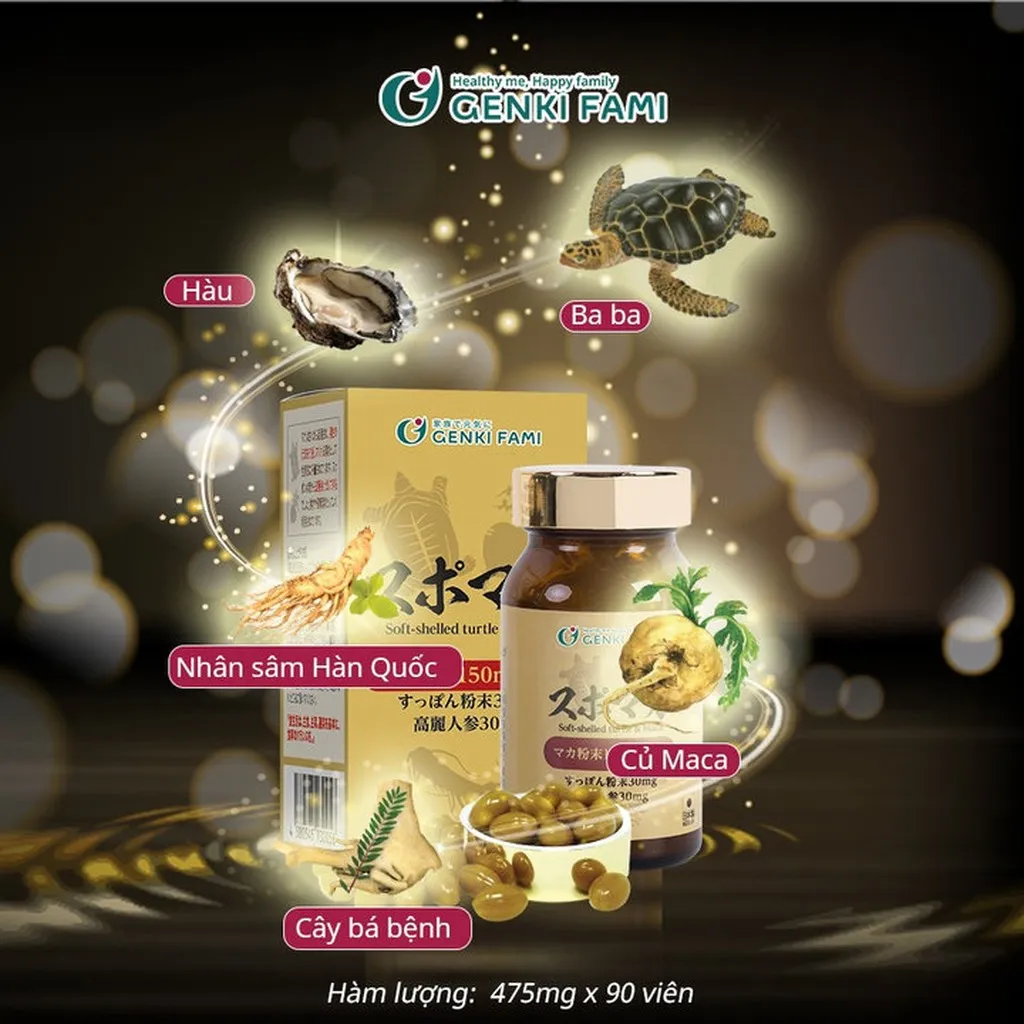 [mua 1 Tặng 2] Viên Uống Tăng Cường Sinh Lý Nam Giới Supomaca - Genki Fami