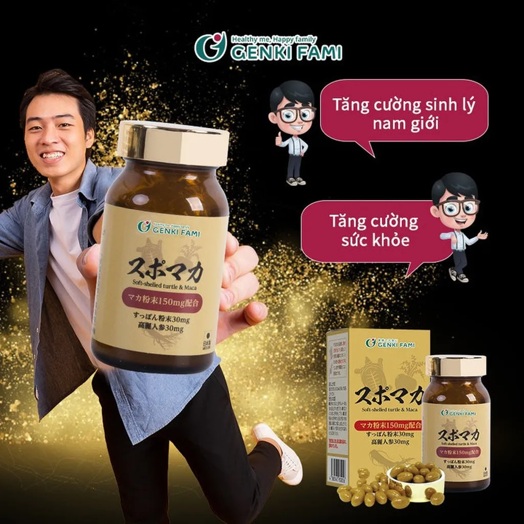 Alternative view of [mua 1 Tặng 2] Viên Uống Tăng Cường Sinh Lý Nam Giới Supomaca - Genki Fami
