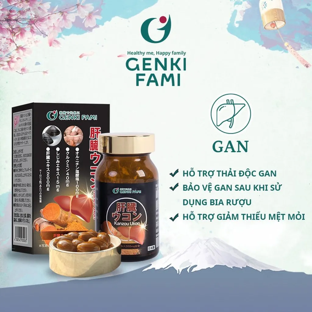 Alternative view of Viên Uống Chăm Sóc Bảo Vệ Gan Kanzou Ukon - Genki Fami