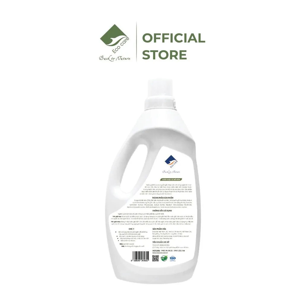 Alternative view of Nước Giặt Xả Hữu Cơ Bồ Hòn Tinh Dầu Hoa Bưởi - Ecocare