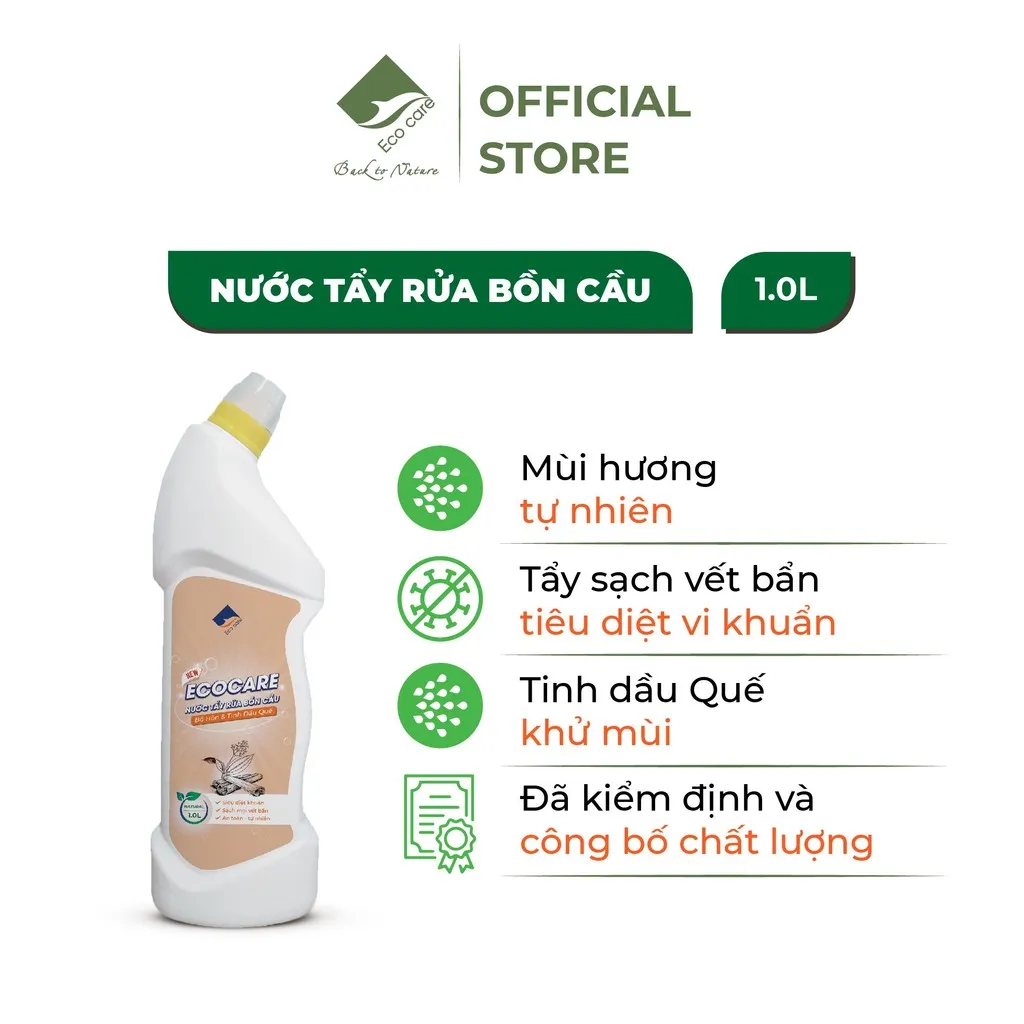 Nước Tẩy Rửa Bồn Cầu Tinh Dầu Quế 900ml - Ecocare