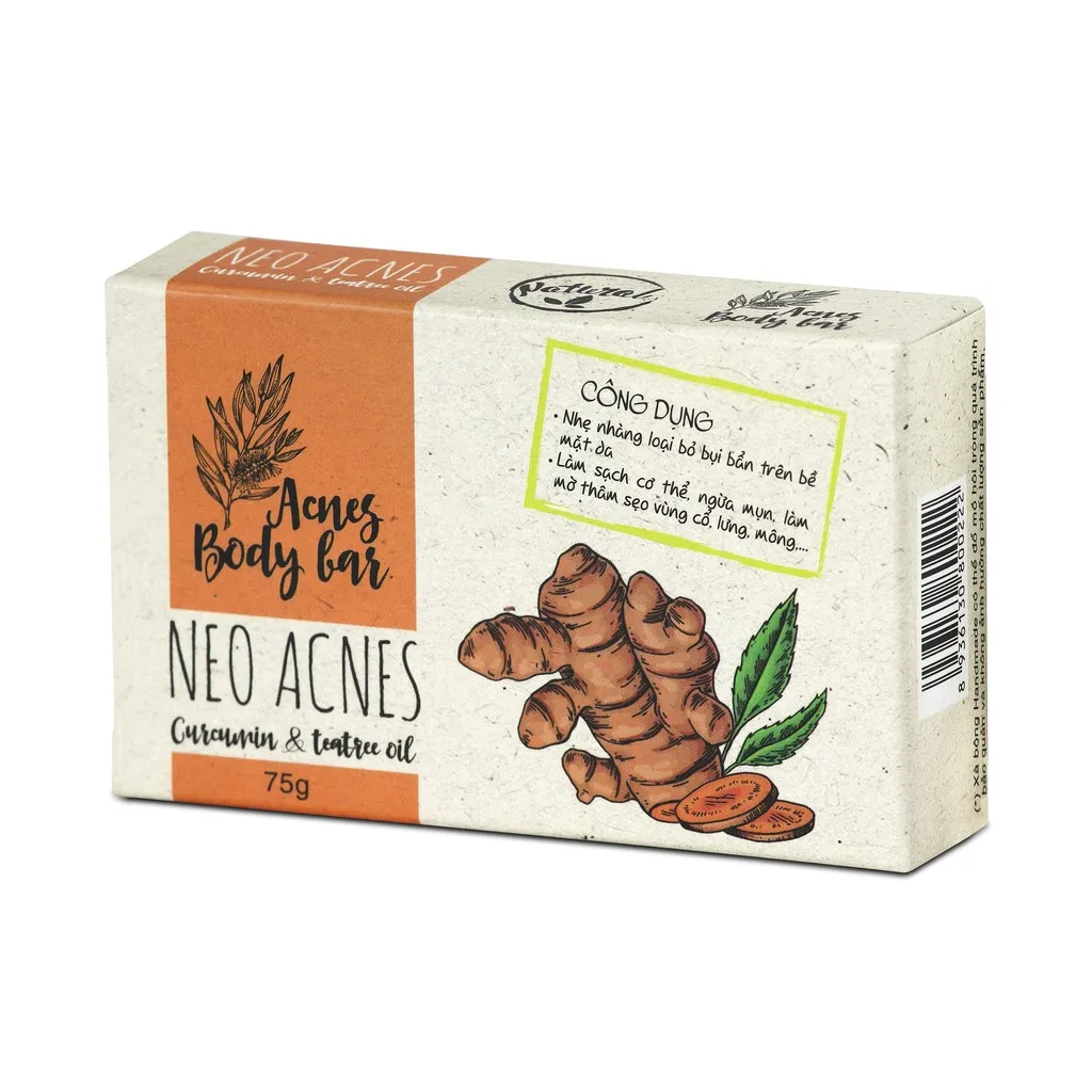 Xà Phòng Giảm Mụn Lưng Thiên Nhiên Cucurmin & Tràm Trà 75g - Neo Acnes