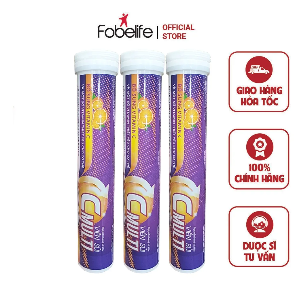 Viên Sủi Bổ Sung Vitamin C Multi, Tăng Cường Sức Đề Kháng - Fobelife