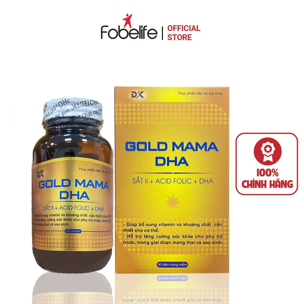 Viên Uống Gold Mama Dha Bổ Sung Sắt & Vitamin Khoáng Chất - Đông Khánh