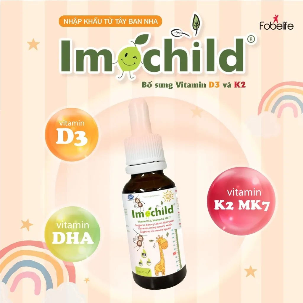 Alternative view of Siro Nhỏ Giọt Imochild D3 K2 Tăng Cường Khả Năng Hấp Thụ Canxi, Phát Triển Chiều Cao Cho Trẻ - Pháp Effeil