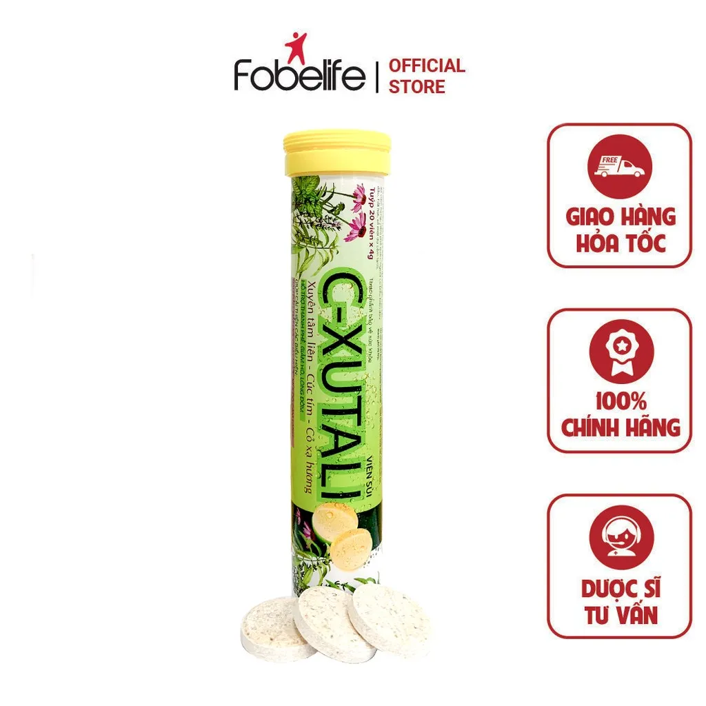 Viên Sủi Xutali Hỗ Trợ Triệu Trứng Đau Đầu, Hắt Hơi - Fobelife