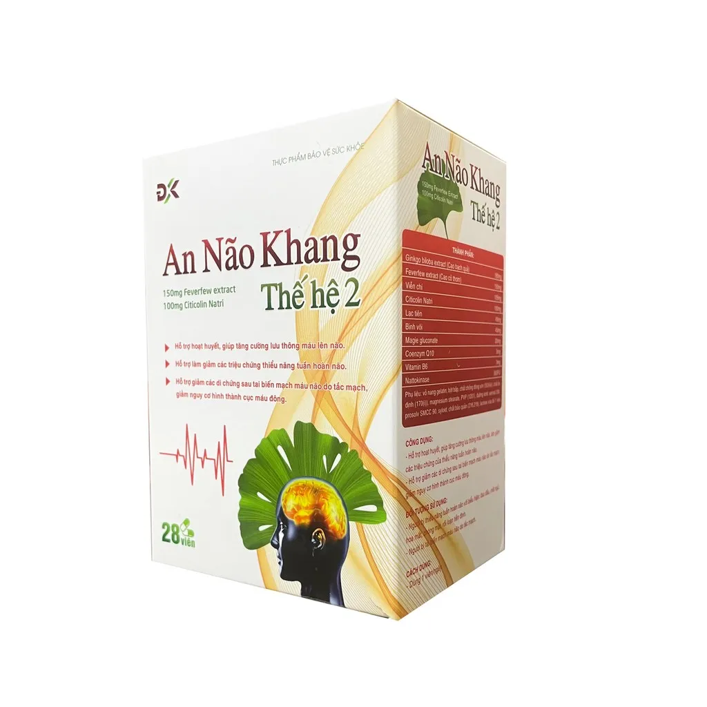 Alternative view of Viên Uống Hoạt Huyết, Lưu Thông Máu Não, Hạn Chế Di Chứng Sau Tai Biến Mạch Máu Não An Não Khang Thế Hệ 2 - Đông Khánh