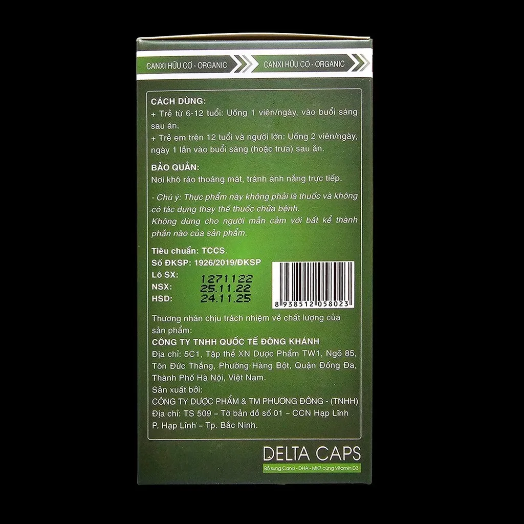 Alternative view of Viên Uống Deltacaps Bổ Sung Canxi, Vitamin D3 Hỗ Trợ Phát Triện Hệ Xương, Răng Chắc Khỏe Cho Trẻ Từ 6 Tuổi - Đông Khánh