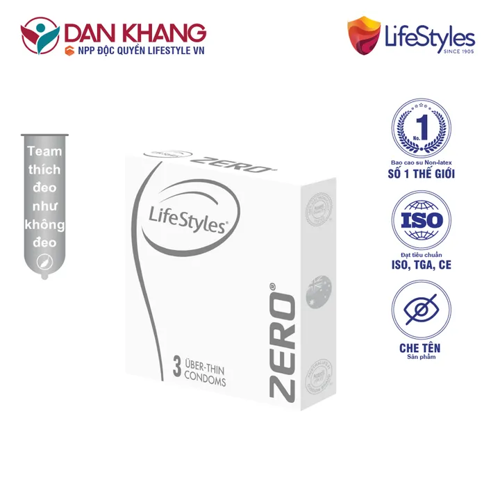 Bao Cao Su Zero Super Thin Siêu Mỏng Cao Cấp (3 Bao/hộp) - Lifestyles