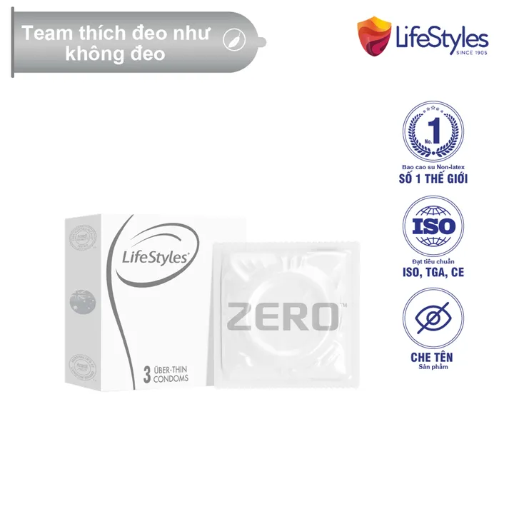 Alternative view of Bao Cao Su Zero Super Thin Siêu Mỏng Cao Cấp (3 Bao/hộp) - Lifestyles