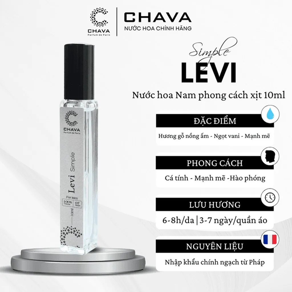 Nước Hoa Nam Mini Simple Levi 10ml Phong Cách Xịt - Chava