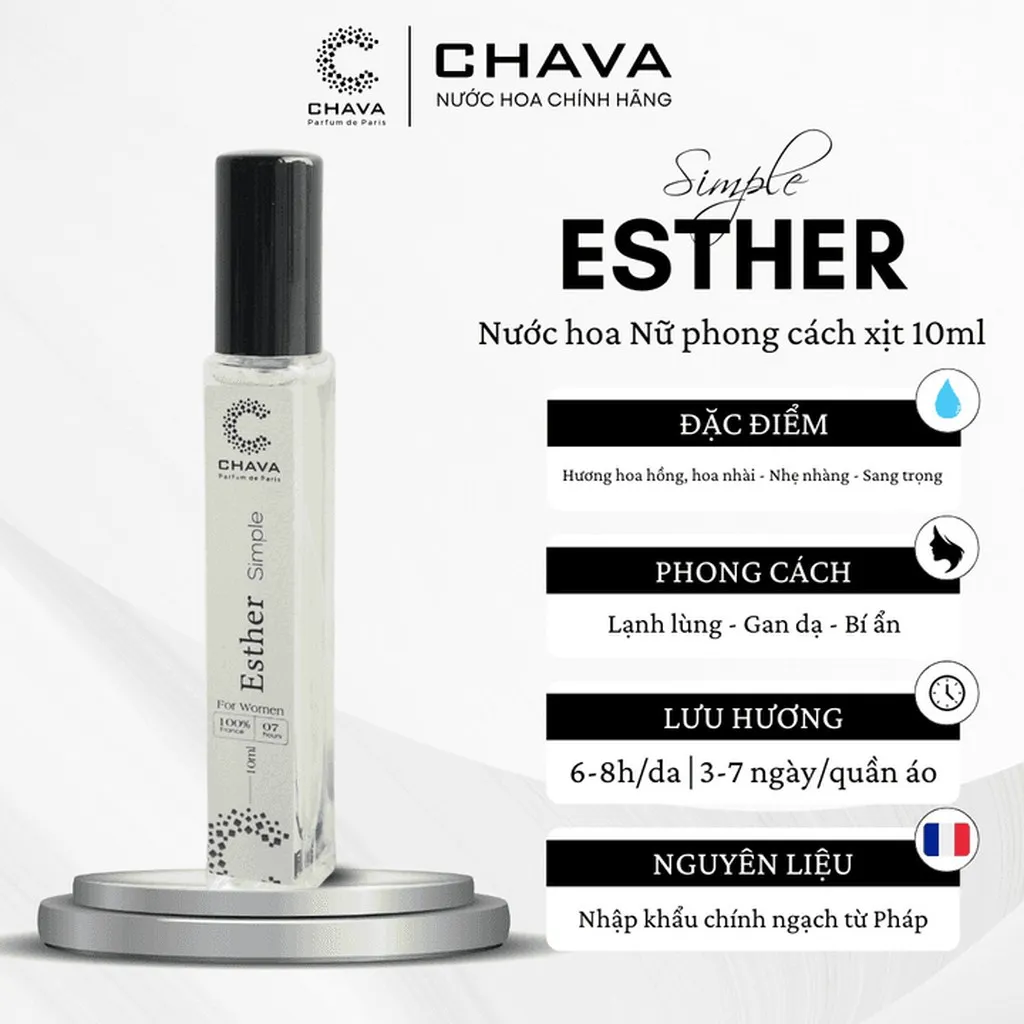 Nước Hoa Nữ Mini Simple Esther 10ml Phong Cách Xịt - Chava