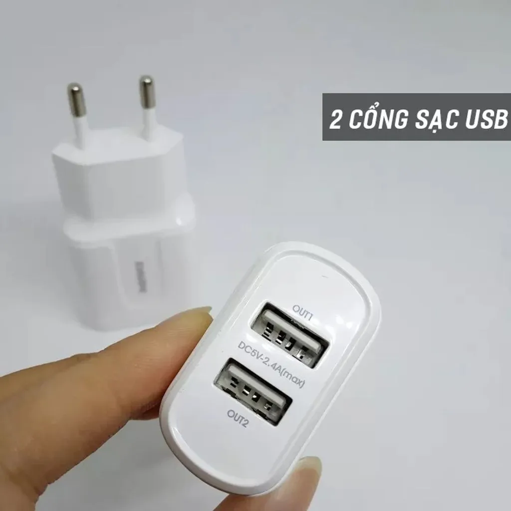 Alternative view of Combo Củ Cáp Sạc Nhanh Lightning 2.4a Rp-u22 2 Cổng - Remax