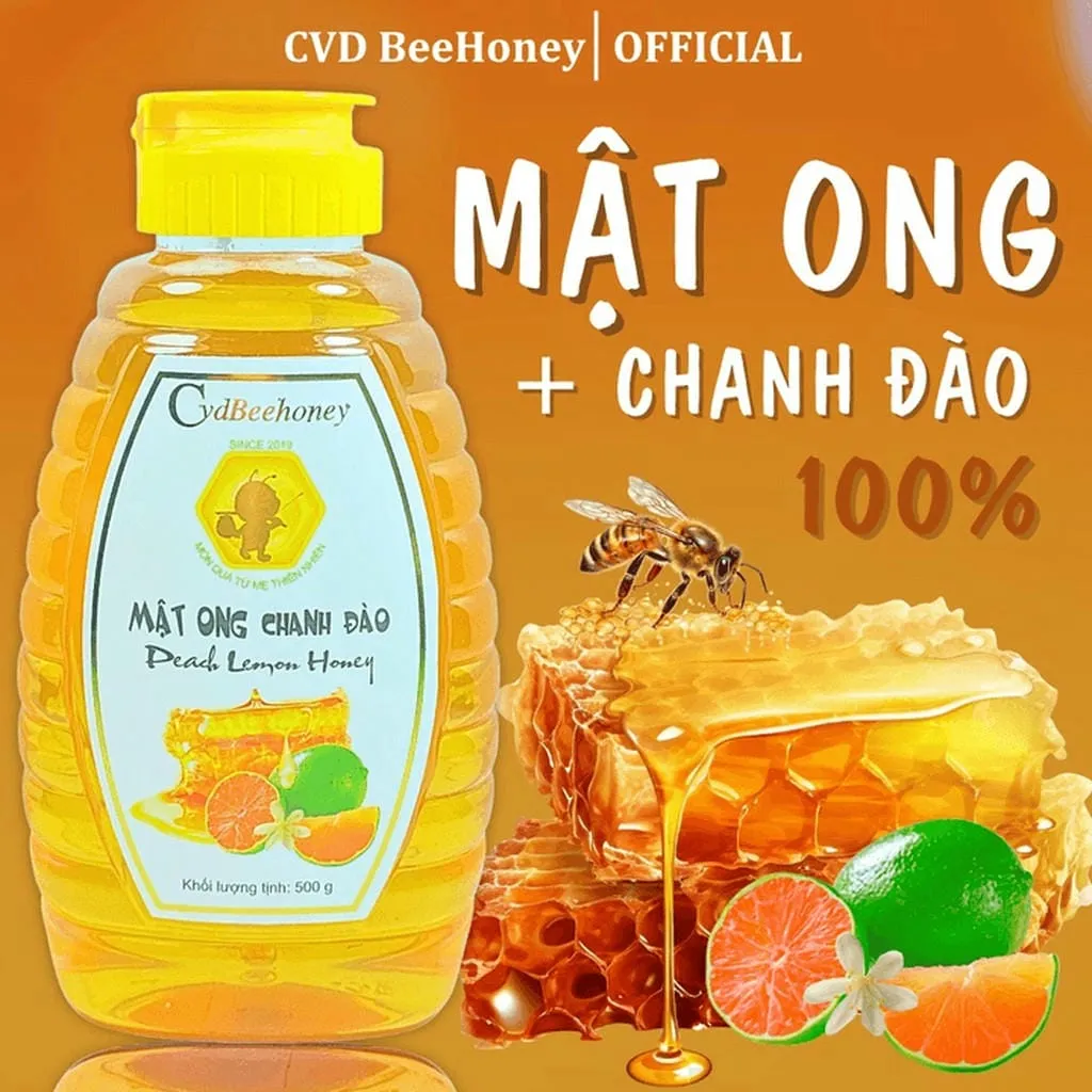 Mật Ong Chanh Đào 500g - Cvdbeehoney