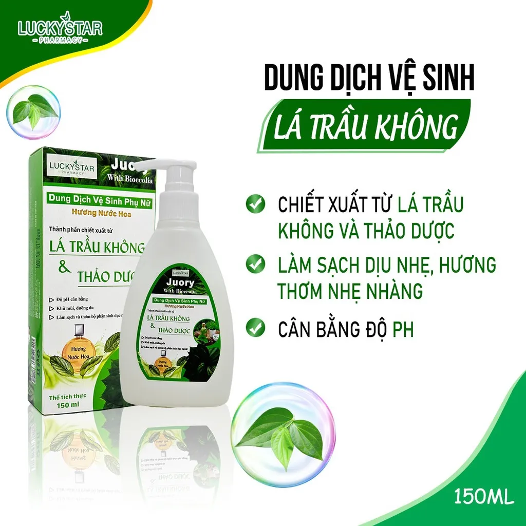 Dung Dịch Vệ Sinh Phụ Nữ Thảo Dược Hương Nước Hoa Juory 150ml - Lucky Star