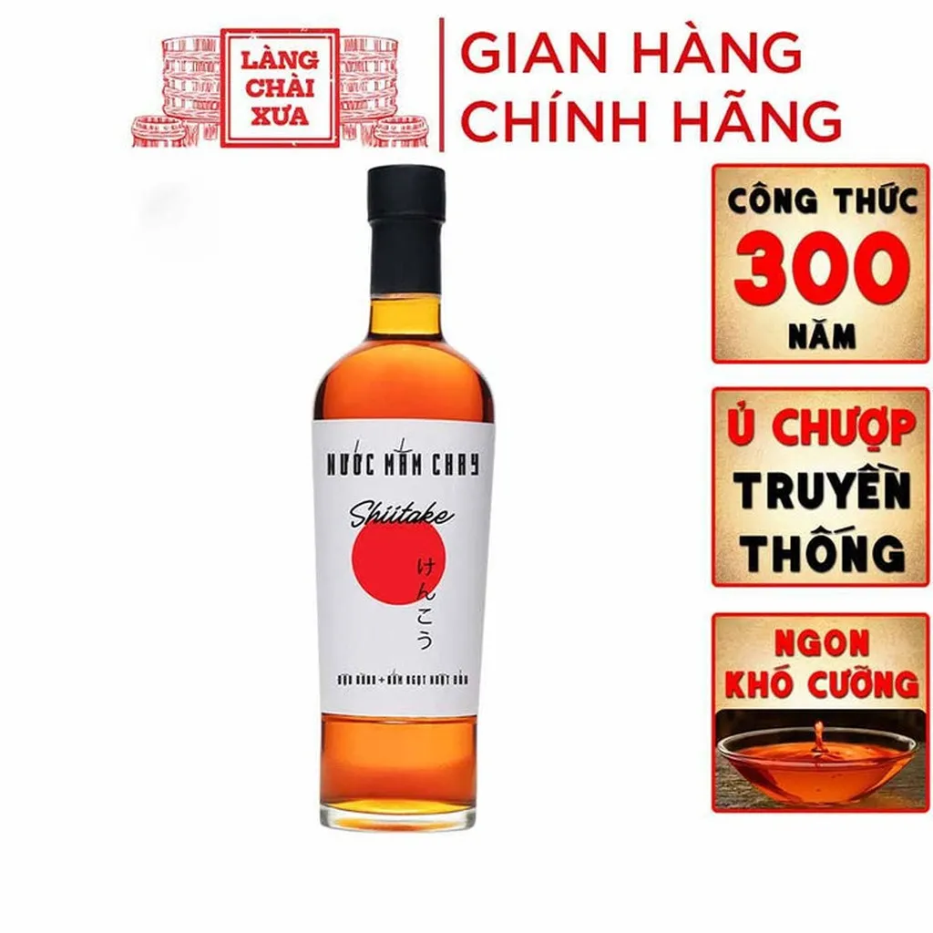 Nước Mắm Chay Shiitake Cao Cấp 500ml - Làng Chài Xưa