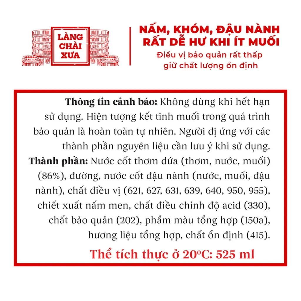Alternative view of Nước Mắm Chay 3 Trong 1 525ml - Làng Chài Xưa