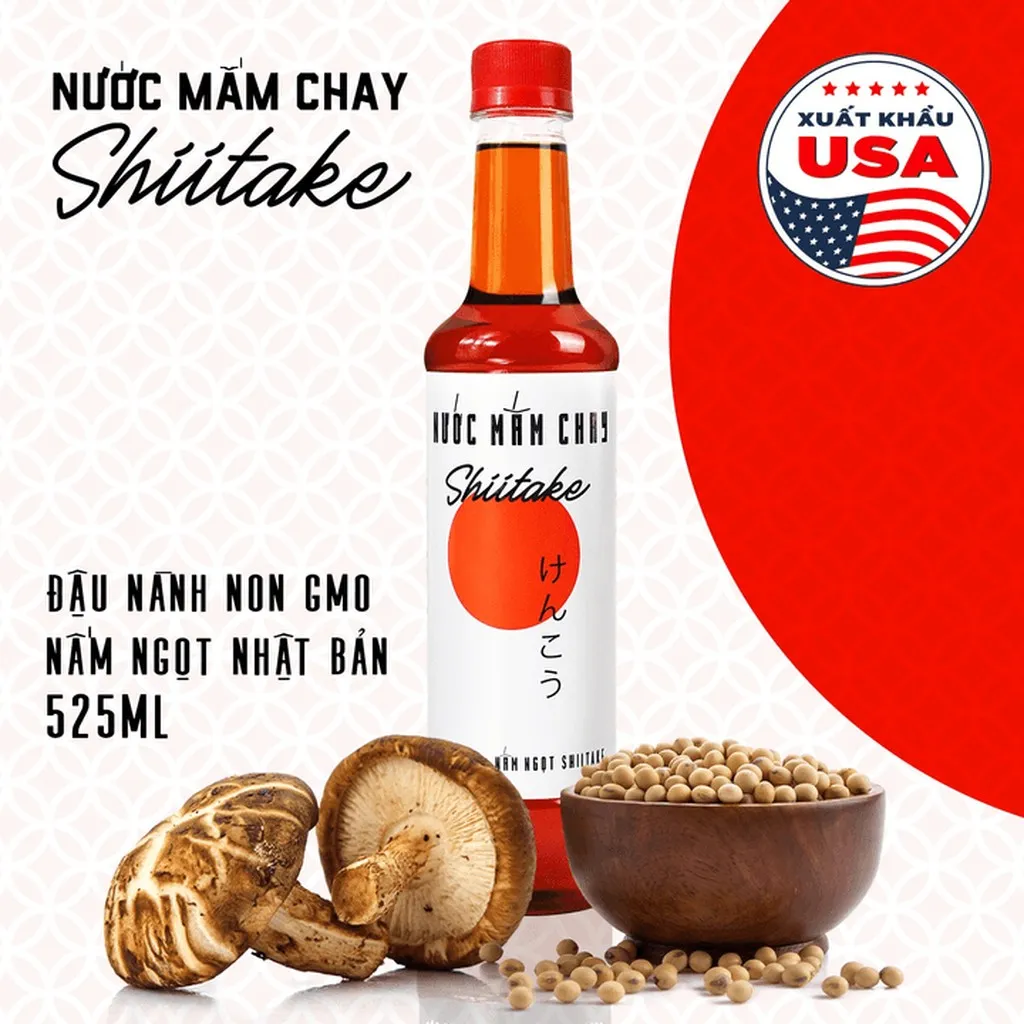 Nước Mắm Chay Cao Cấp Shiitake 525ml - Làng Chài Xưa