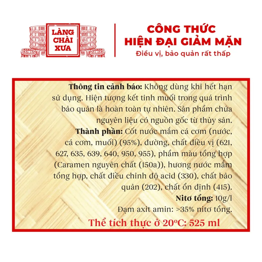 Alternative view of [thùng 6 Chai] Nước Mắm Nhỉ Cá Cơm Than 525ml - Làng Chài Xưa